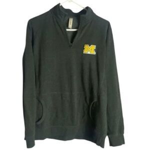 Love Ouray University of Michigan Quarter Zip Pullover Womens XL Dark Heather Gr
